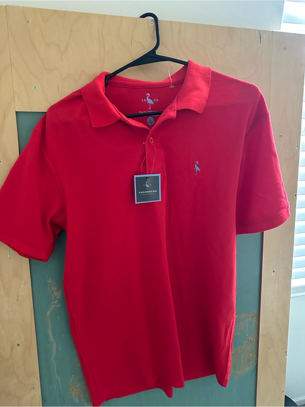 Tailorbyrd Men's Bright Red Polo Shirt with Embroidered Logo